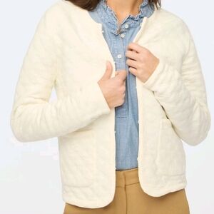 J. Crew Factory Ivory Quilted Jacket